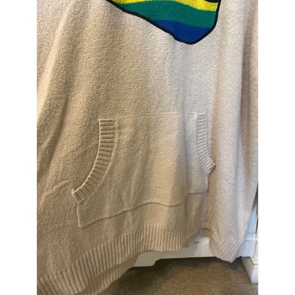 Torrid Women's Beige Raglan Pullover Hoodie Rainbow Lips Sweater Plus Size 3XL - Picture 5 of 9